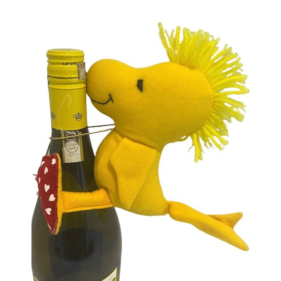 Peanuts Woodstock Valentines Bottle Candy Wrap Plush Toy Heart Feet 6" - Picture 3 of 4